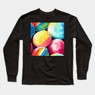 Watercolor ice cream pattern Long Sleeve T-Shirt